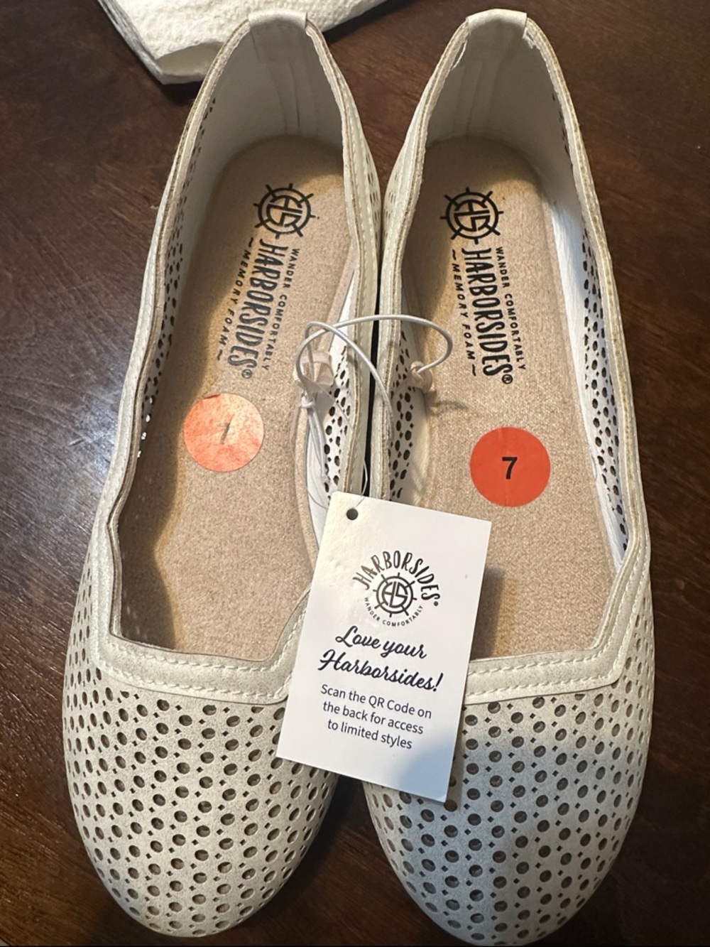 Harborsides Women's Cream Perforated Slip-On Loafers